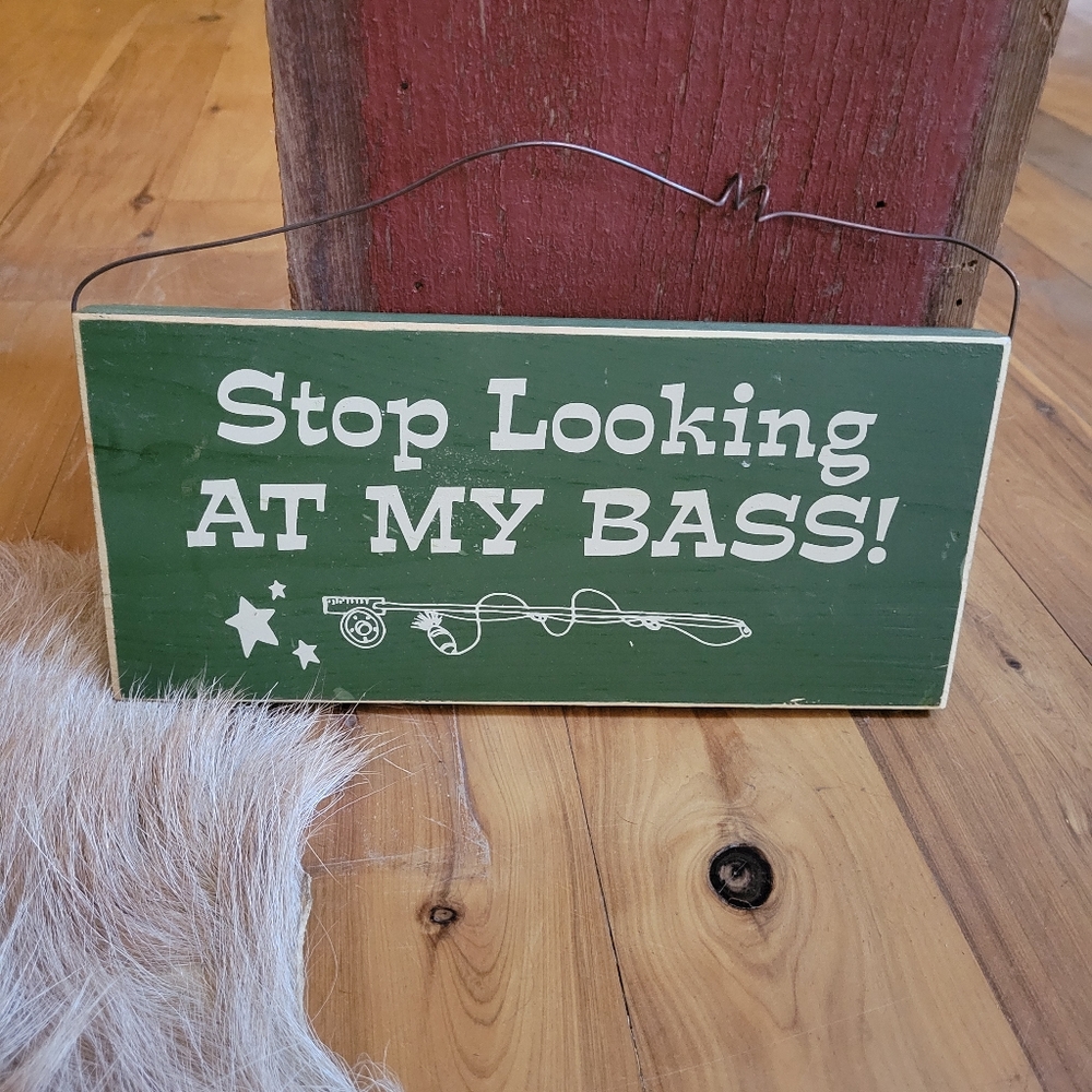 Wood fishing sign mancave
